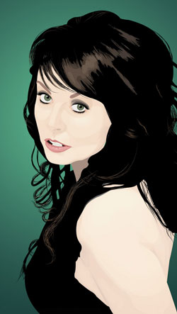 Vector of soprano singer Sarah Brightman vectored in Adobe Illustrator by Danielle MacDonald
