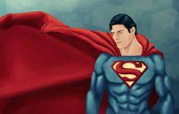 Digital Painting of Christopher Reeve as Superman painted in Adobe Photoshop by Danielle MacDonald