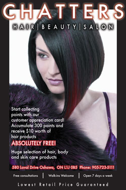 Trendy newspaper ad for a hair salon to advertis in the school newspaper